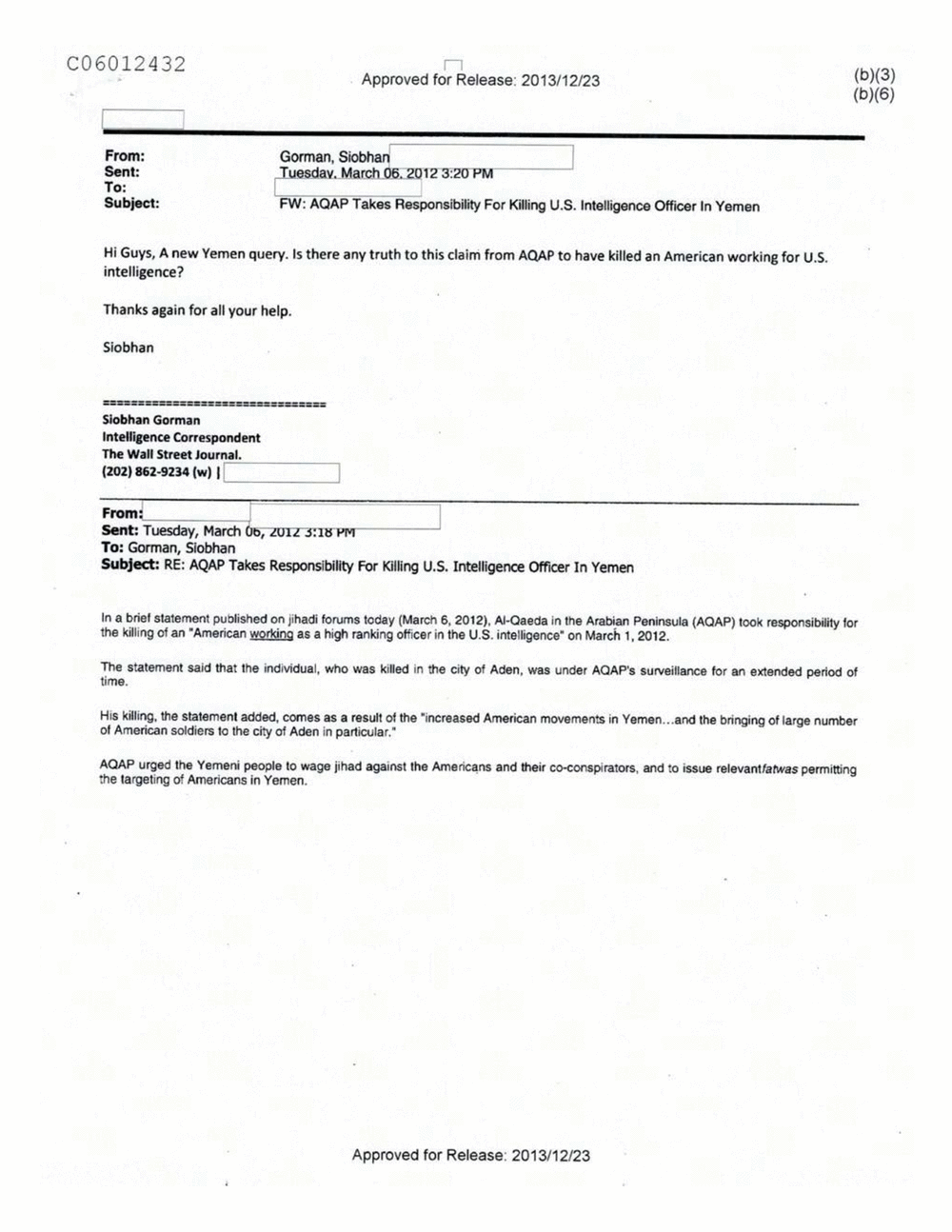 Page 10 from Email Correspondence Between Reporters and CIA Flacks