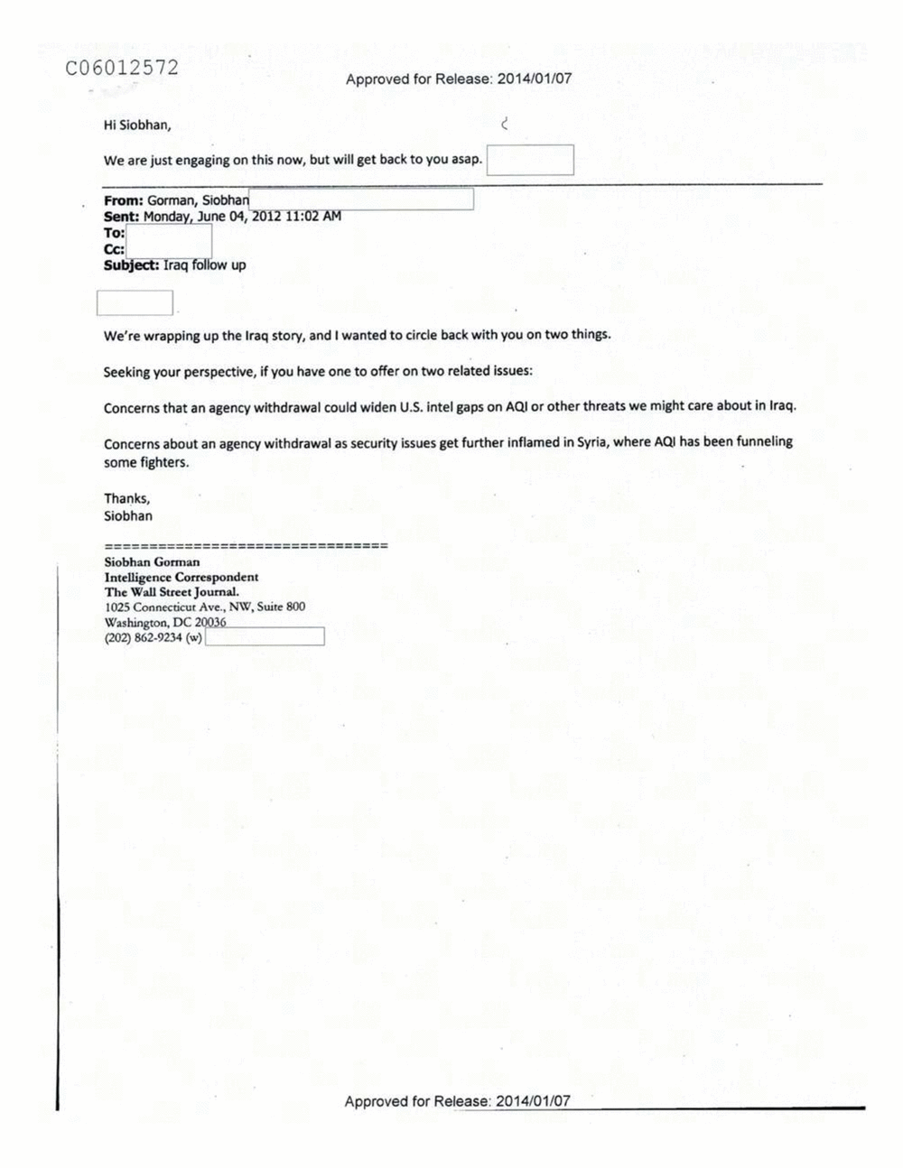 Page 107 from Email Correspondence Between Reporters and CIA Flacks