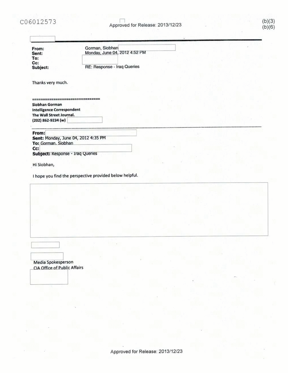 Page 108 from Email Correspondence Between Reporters and CIA Flacks