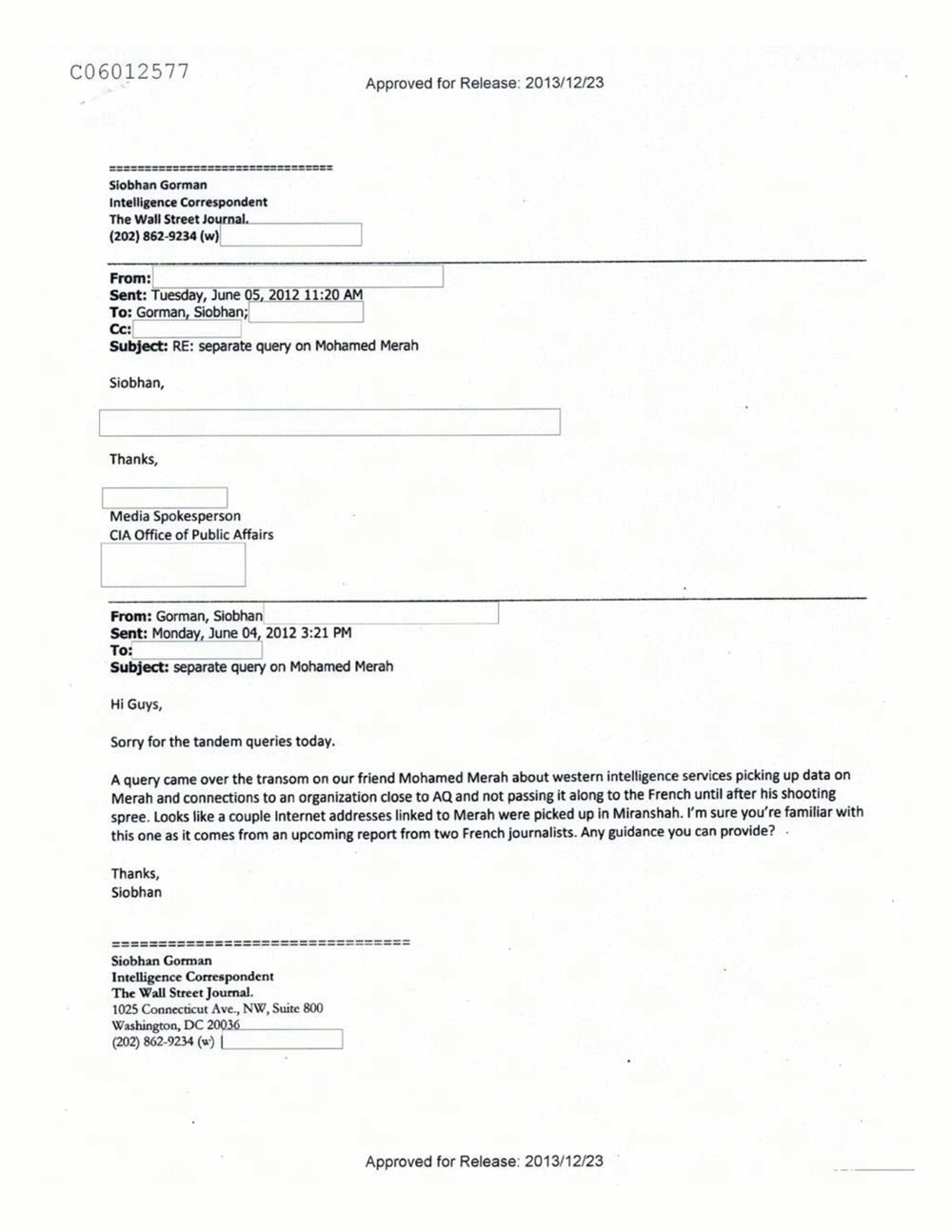 Page 113 from Email Correspondence Between Reporters and CIA Flacks