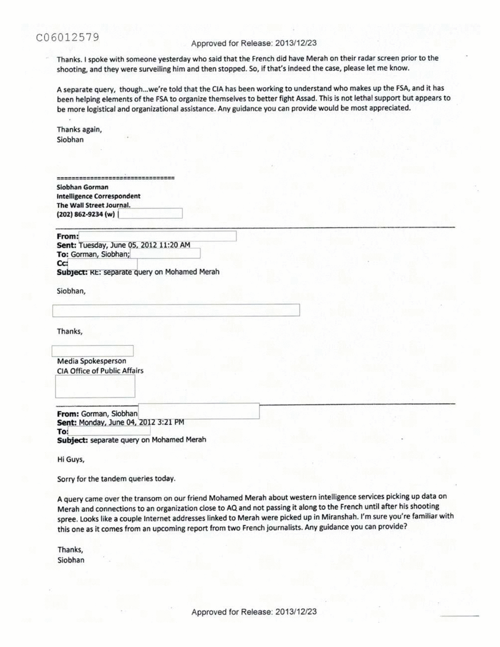 Page 116 from Email Correspondence Between Reporters and CIA Flacks