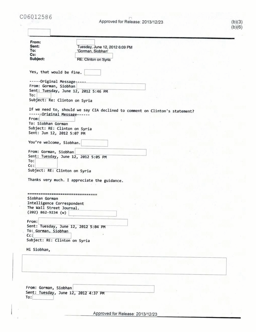 Page 131 from Email Correspondence Between Reporters and CIA Flacks