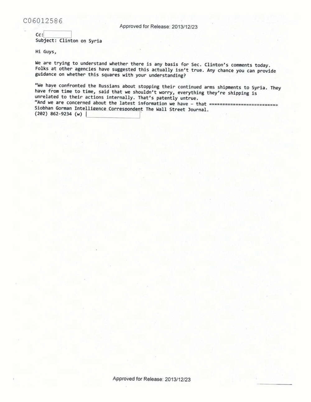Page 132 from Email Correspondence Between Reporters and CIA Flacks