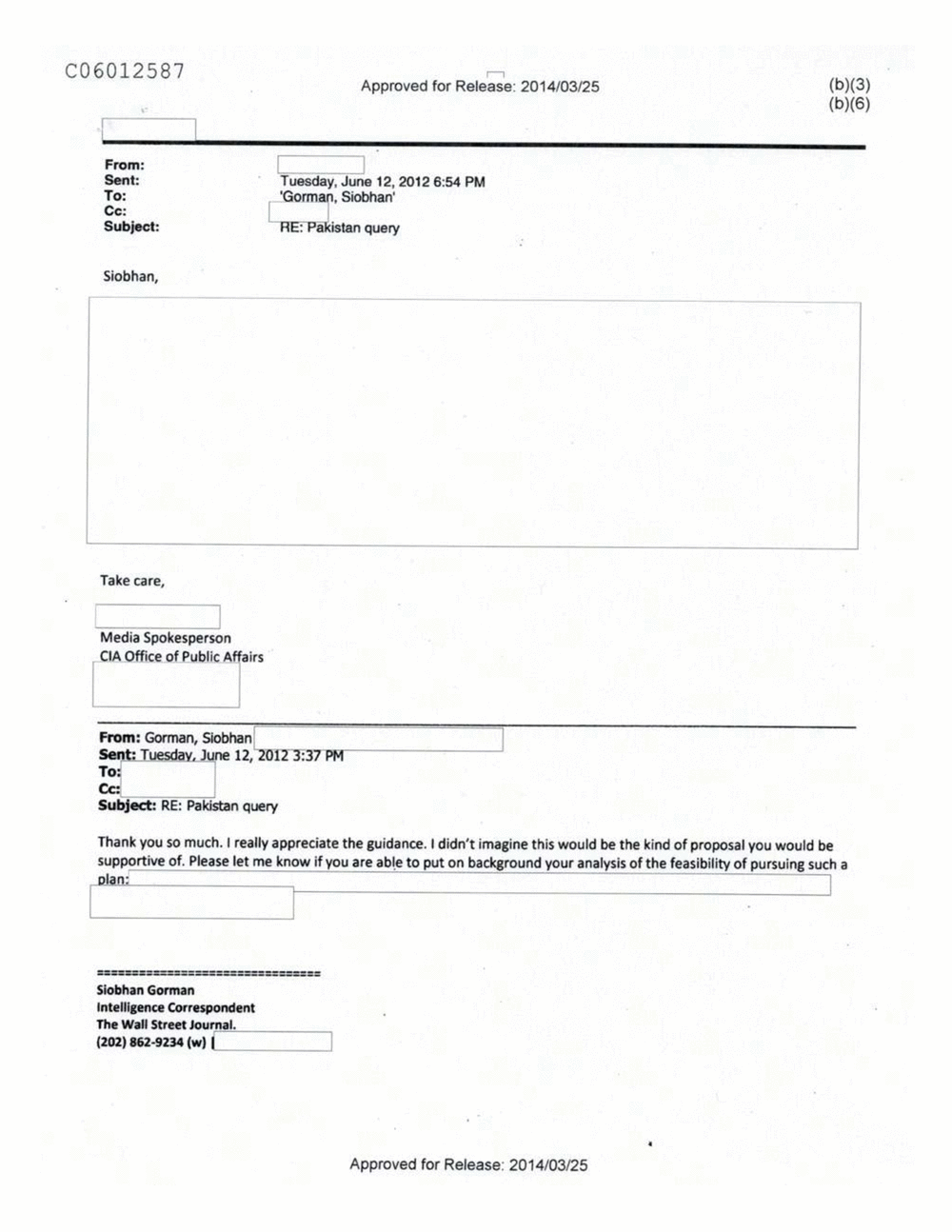 Page 133 from Email Correspondence Between Reporters and CIA Flacks