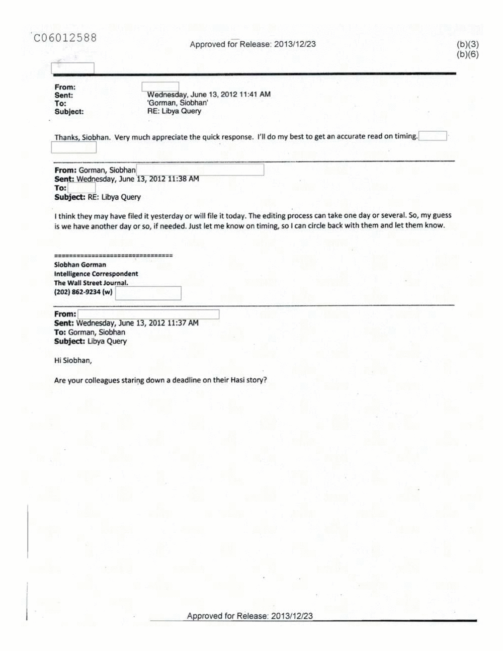 Page 137 from Email Correspondence Between Reporters and CIA Flacks