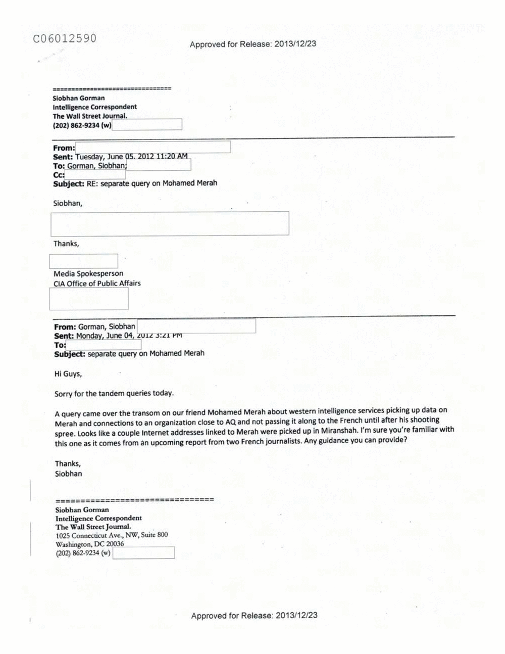 Page 145 from Email Correspondence Between Reporters and CIA Flacks