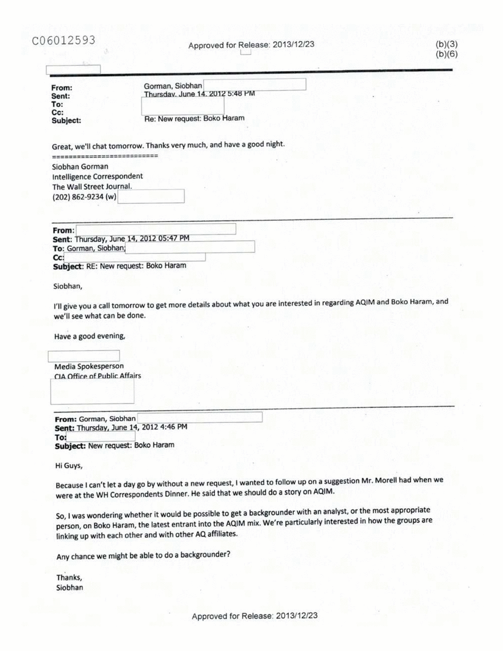 Page 148 from Email Correspondence Between Reporters and CIA Flacks