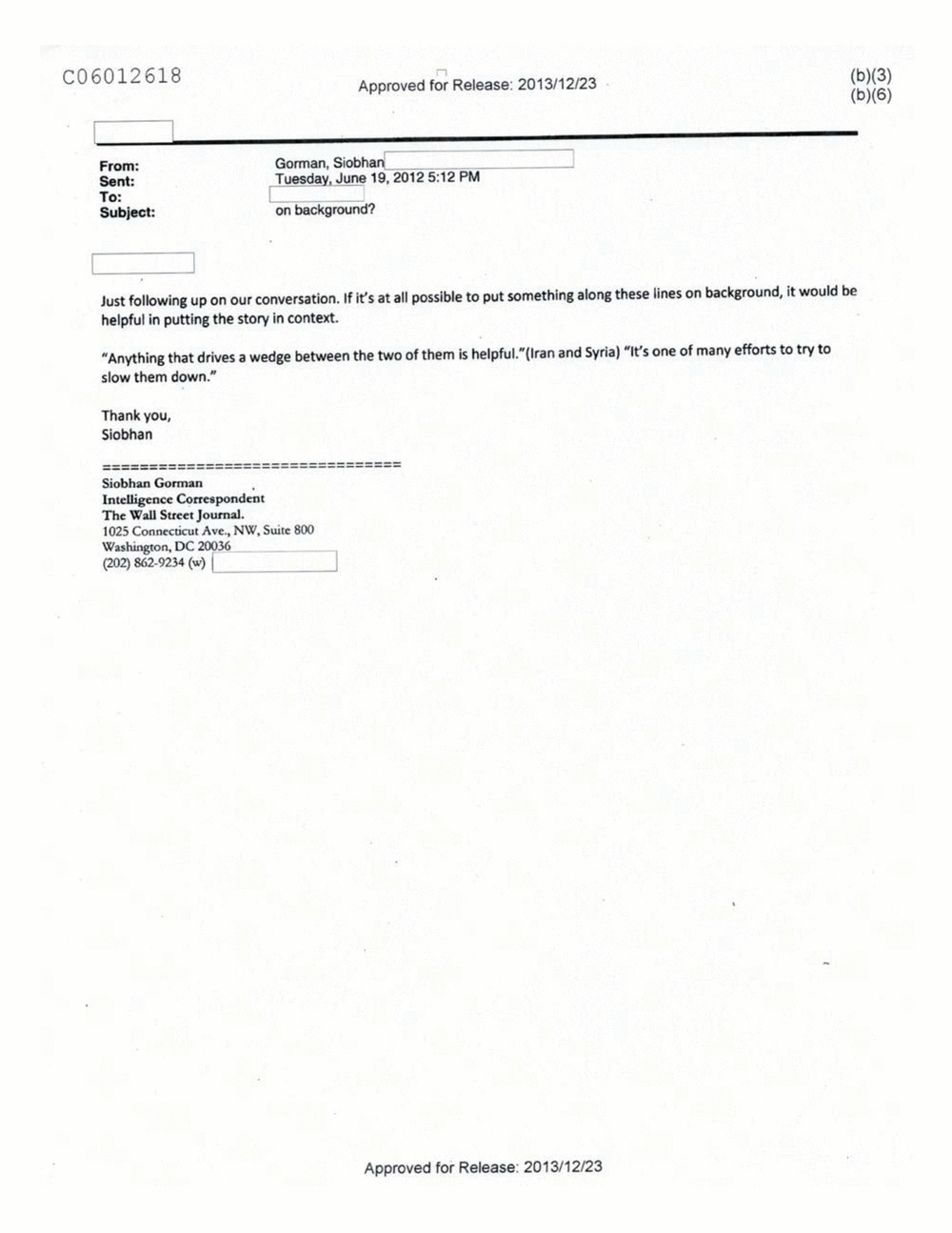 Page 153 from Email Correspondence Between Reporters and CIA Flacks