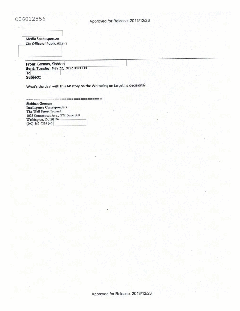 Page 157 from Email Correspondence Between Reporters and CIA Flacks