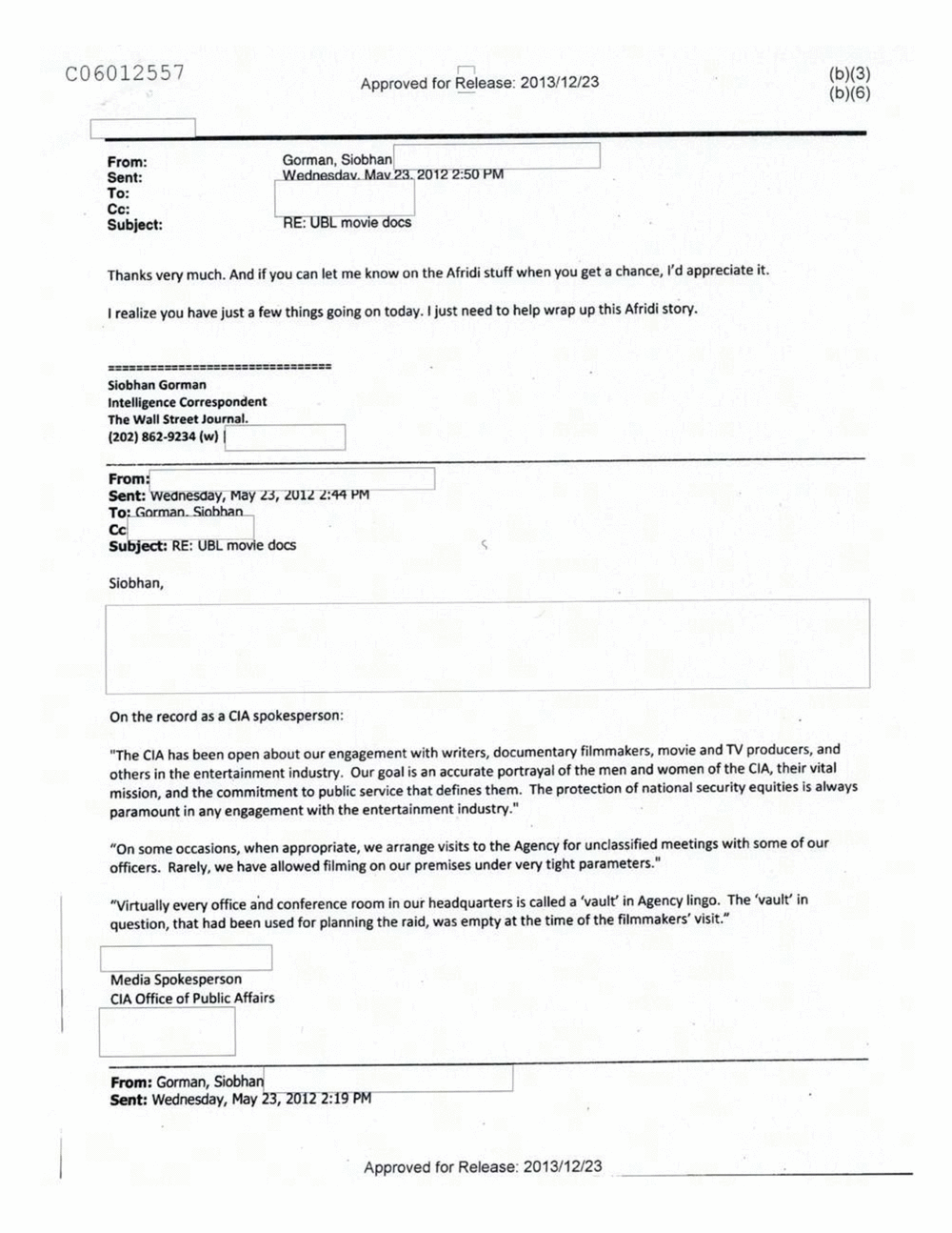 Page 158 from Email Correspondence Between Reporters and CIA Flacks