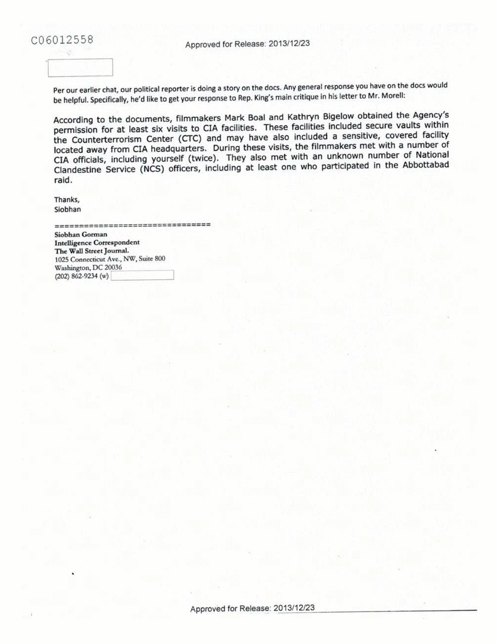 Page 161 from Email Correspondence Between Reporters and CIA Flacks