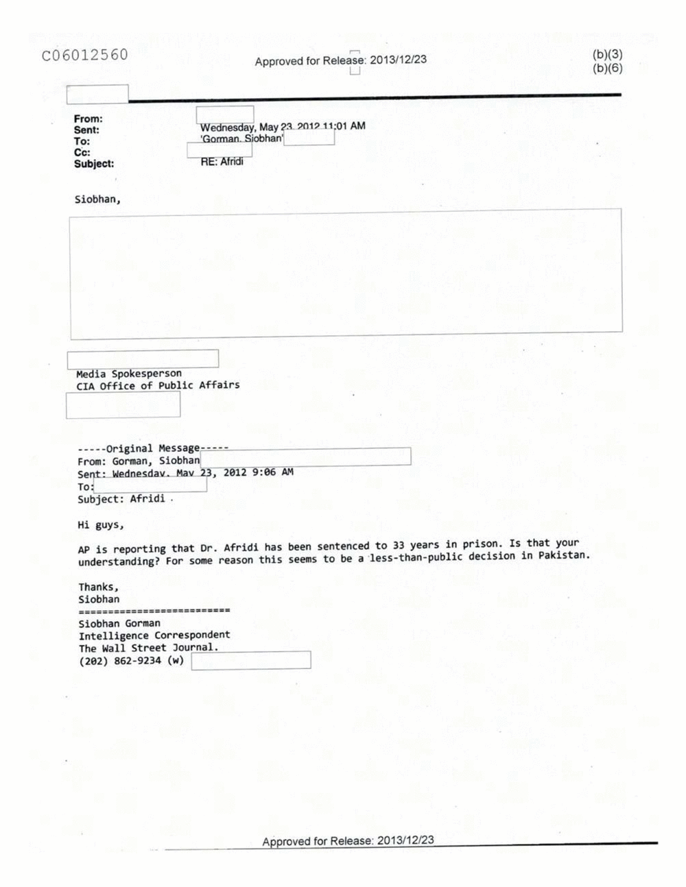 Page 164 from Email Correspondence Between Reporters and CIA Flacks