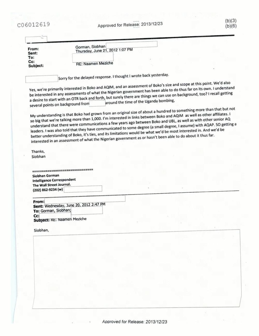 Page 165 from Email Correspondence Between Reporters and CIA Flacks