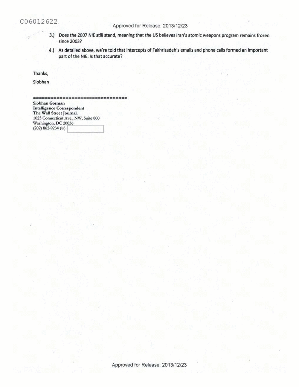 Page 176 from Email Correspondence Between Reporters and CIA Flacks