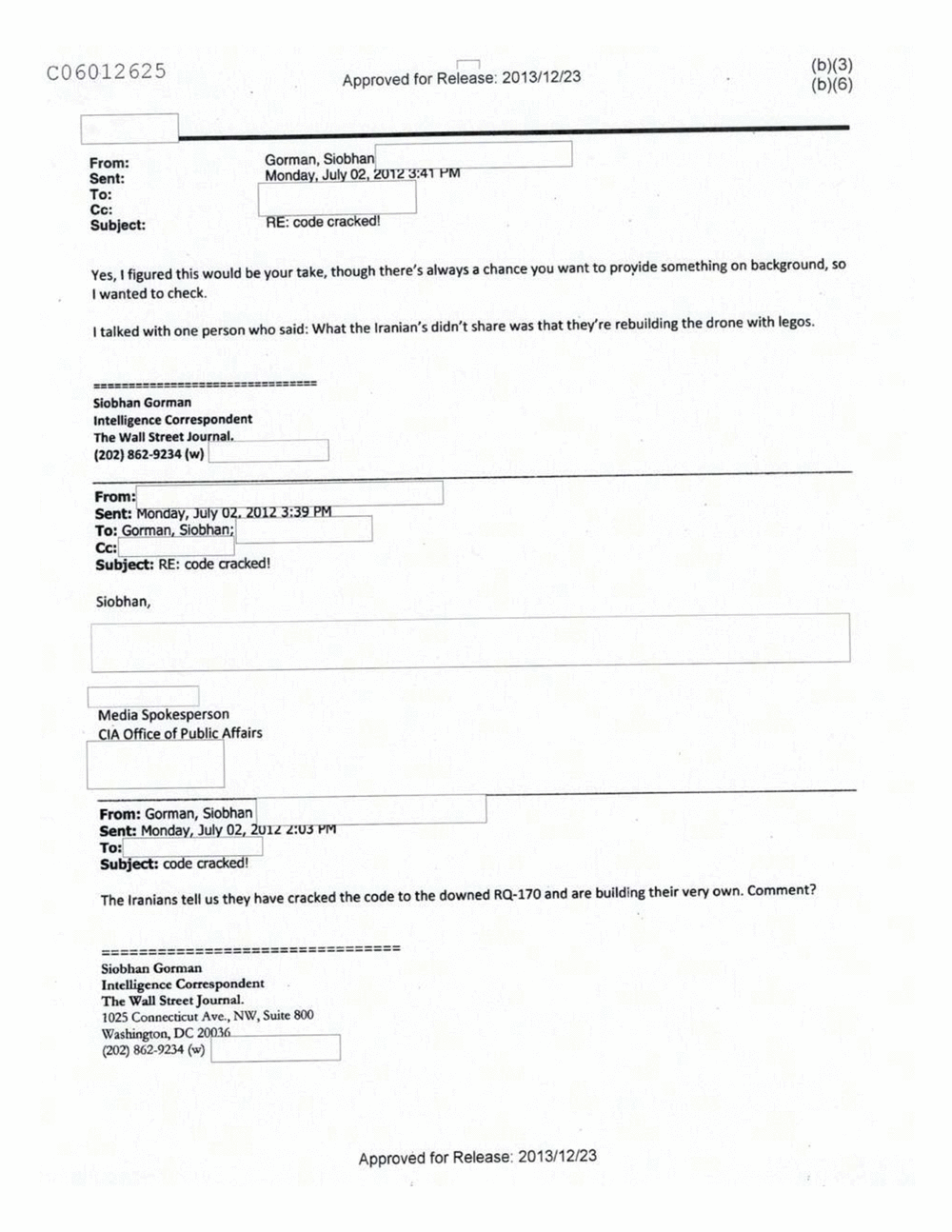 Page 180 from Email Correspondence Between Reporters and CIA Flacks