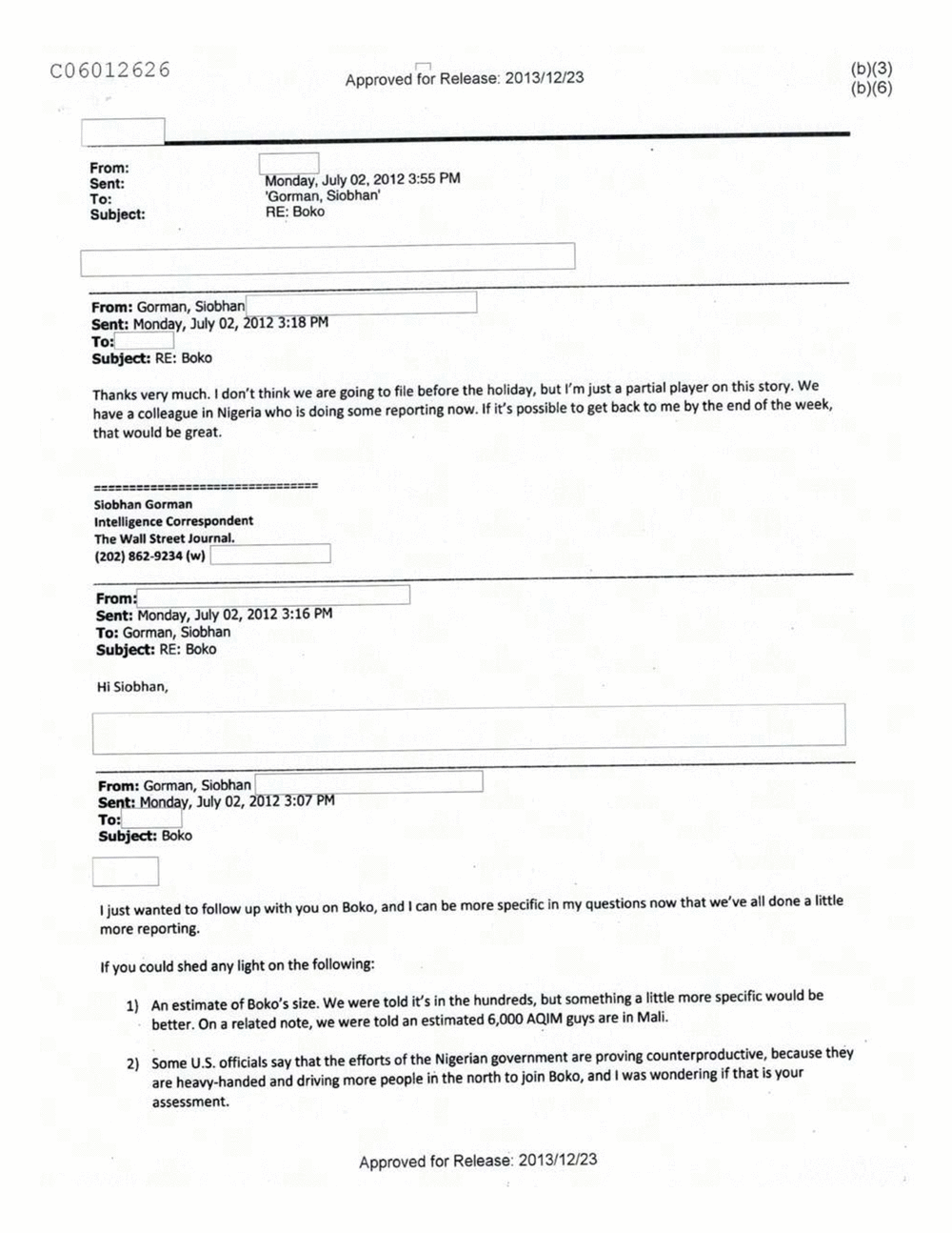 Page 181 from Email Correspondence Between Reporters and CIA Flacks
