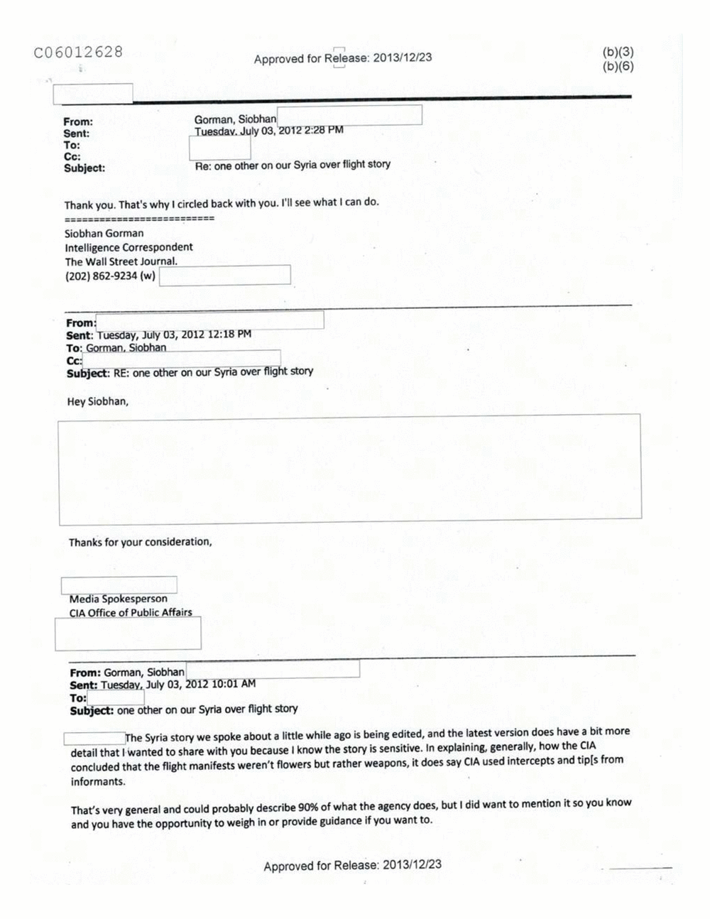 Page 184 from Email Correspondence Between Reporters and CIA Flacks
