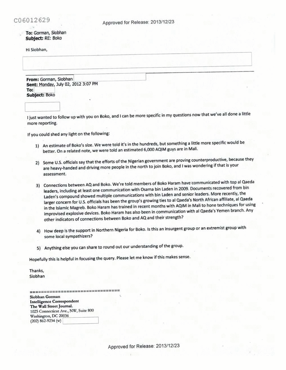 Page 187 from Email Correspondence Between Reporters and CIA Flacks