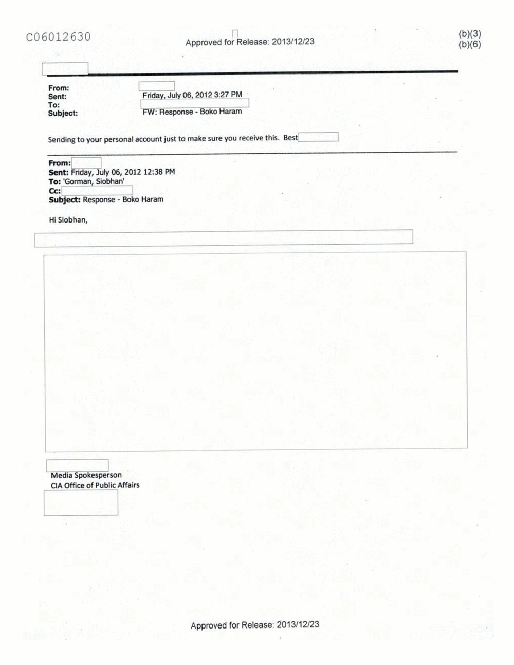 Page 188 from Email Correspondence Between Reporters and CIA Flacks