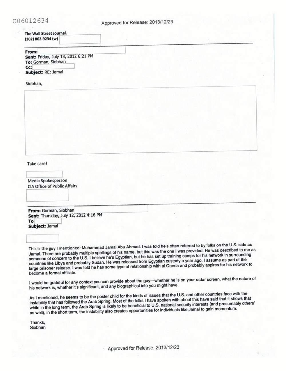 Page 196 from Email Correspondence Between Reporters and CIA Flacks