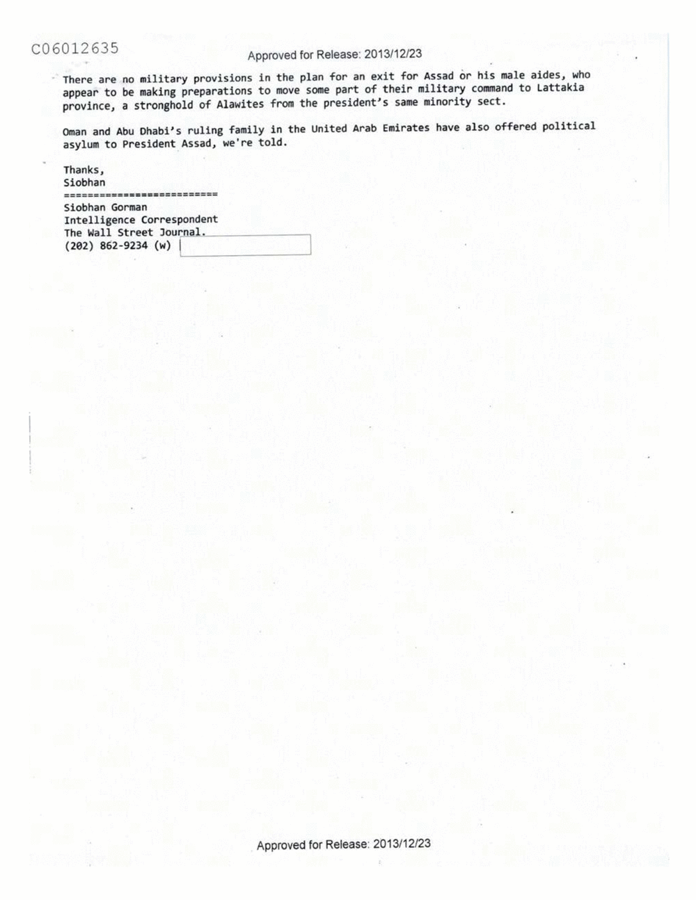 Page 199 from Email Correspondence Between Reporters and CIA Flacks