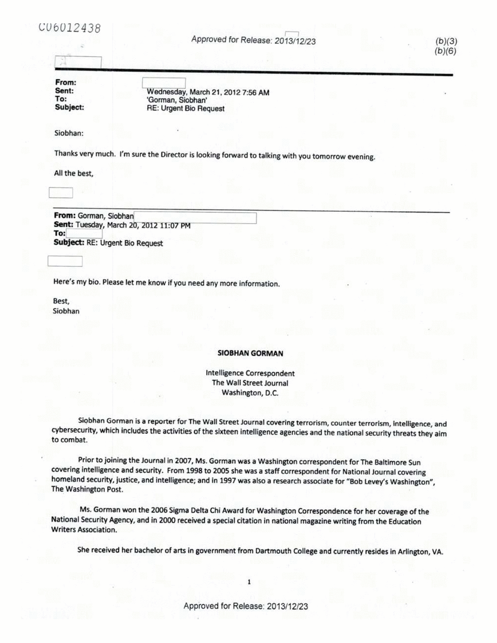 Page 20 from Email Correspondence Between Reporters and CIA Flacks