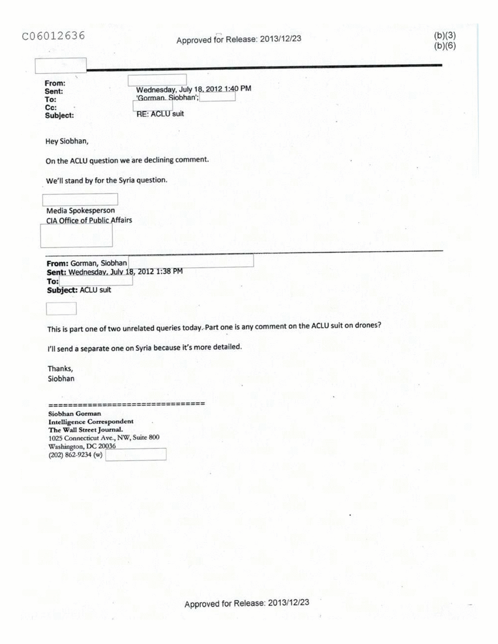 Page 200 from Email Correspondence Between Reporters and CIA Flacks