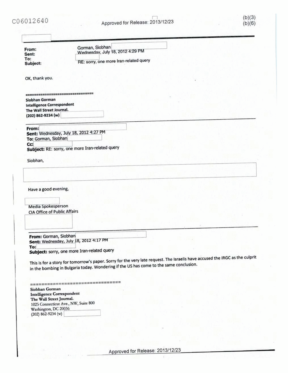 Page 206 from Email Correspondence Between Reporters and CIA Flacks