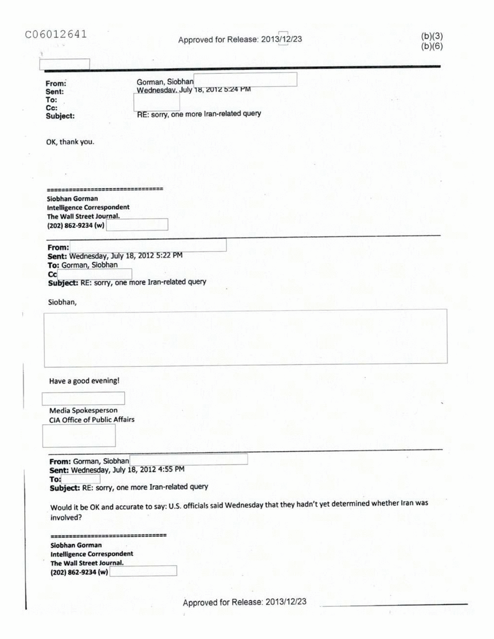 Page 207 from Email Correspondence Between Reporters and CIA Flacks
