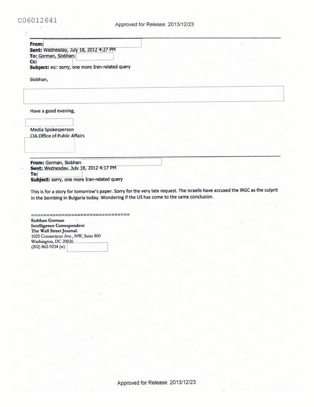 Page 208 from Email Correspondence Between Reporters and CIA Flacks