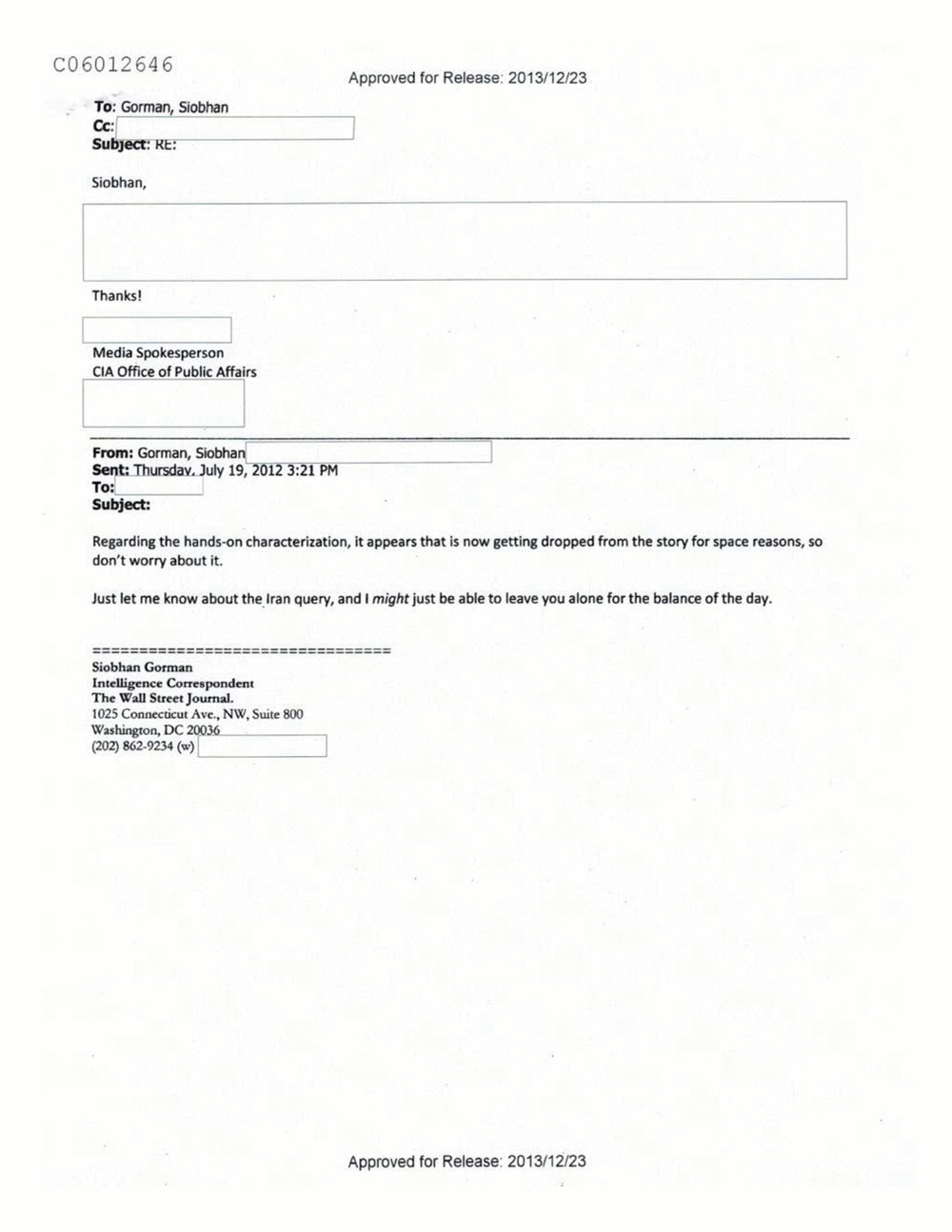 Page 217 from Email Correspondence Between Reporters and CIA Flacks