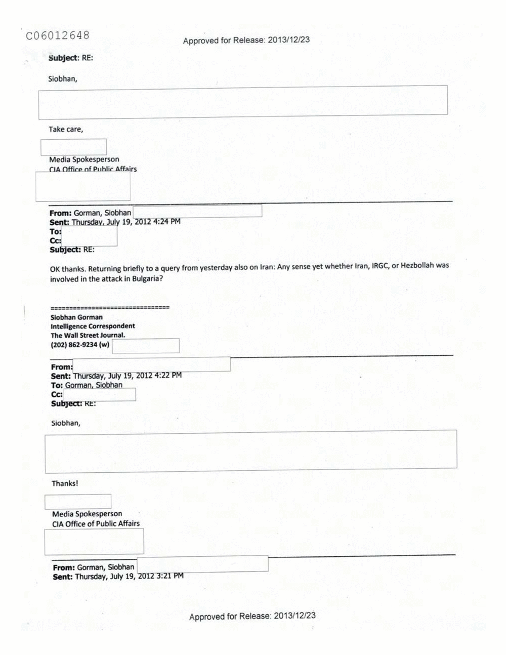 Page 219 from Email Correspondence Between Reporters and CIA Flacks