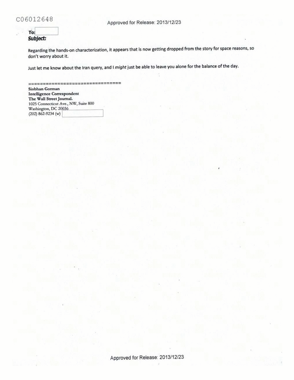 Page 220 from Email Correspondence Between Reporters and CIA Flacks