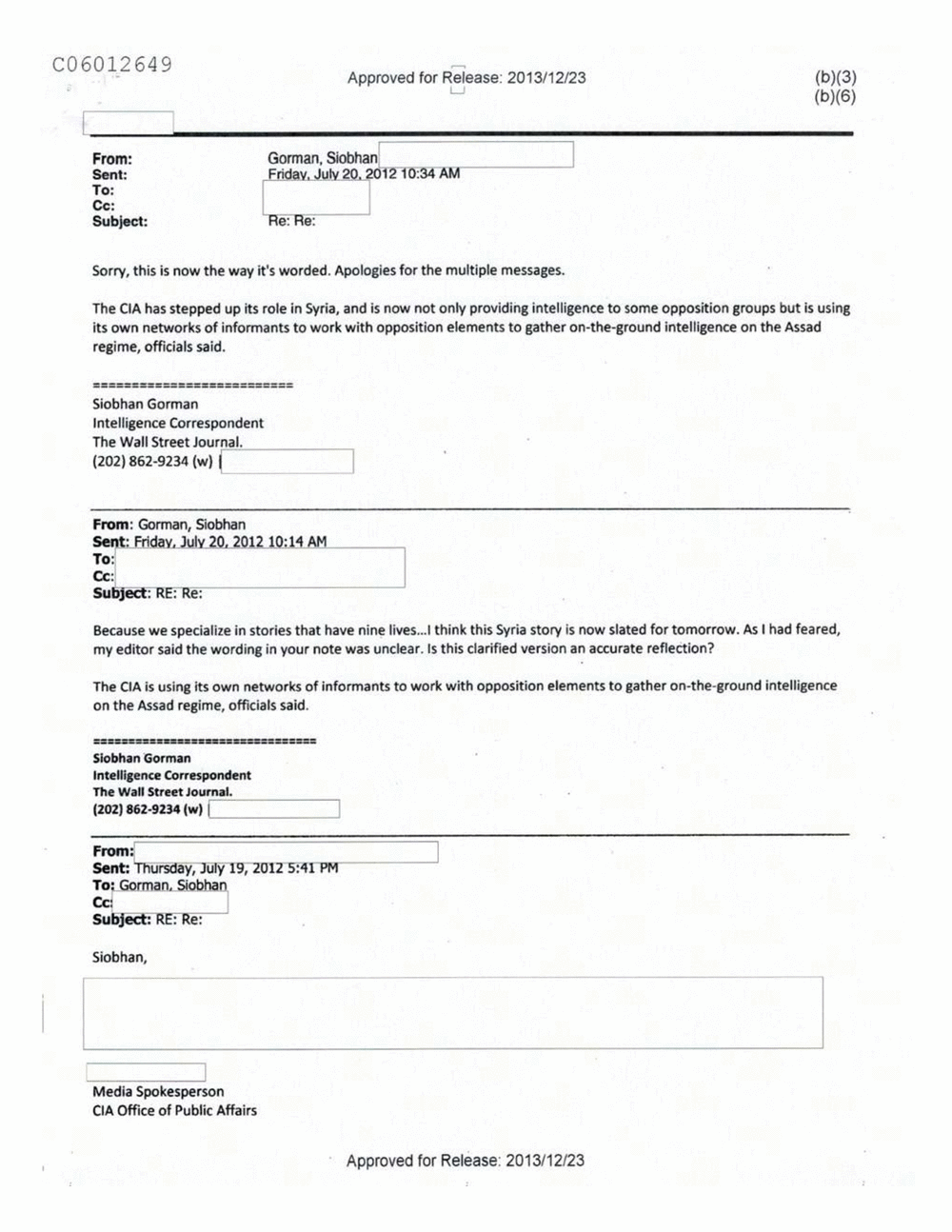 Page 221 from Email Correspondence Between Reporters and CIA Flacks