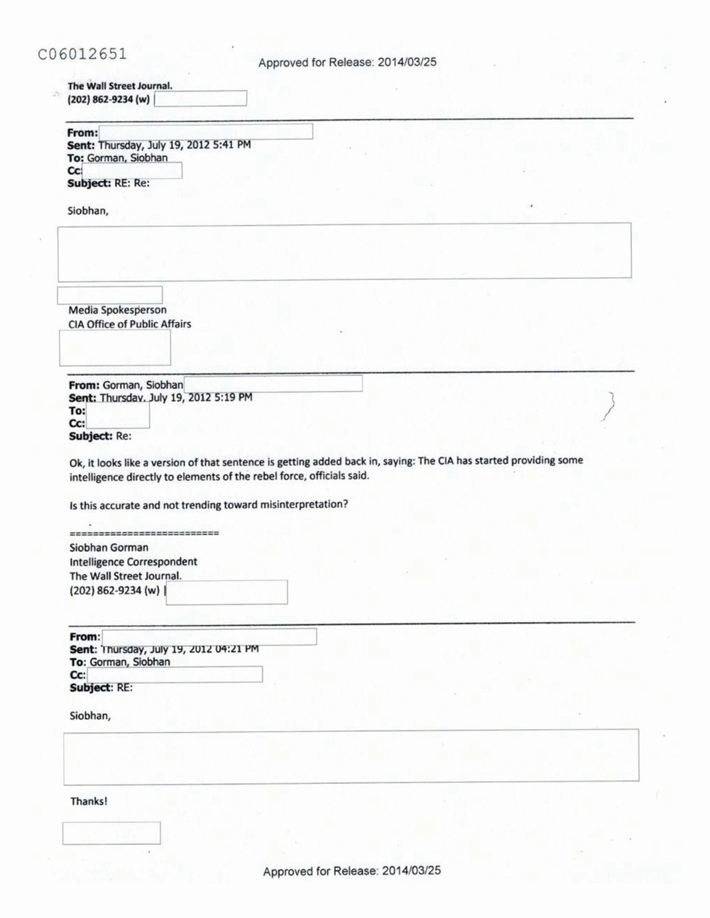 Page 226 from Email Correspondence Between Reporters and CIA Flacks