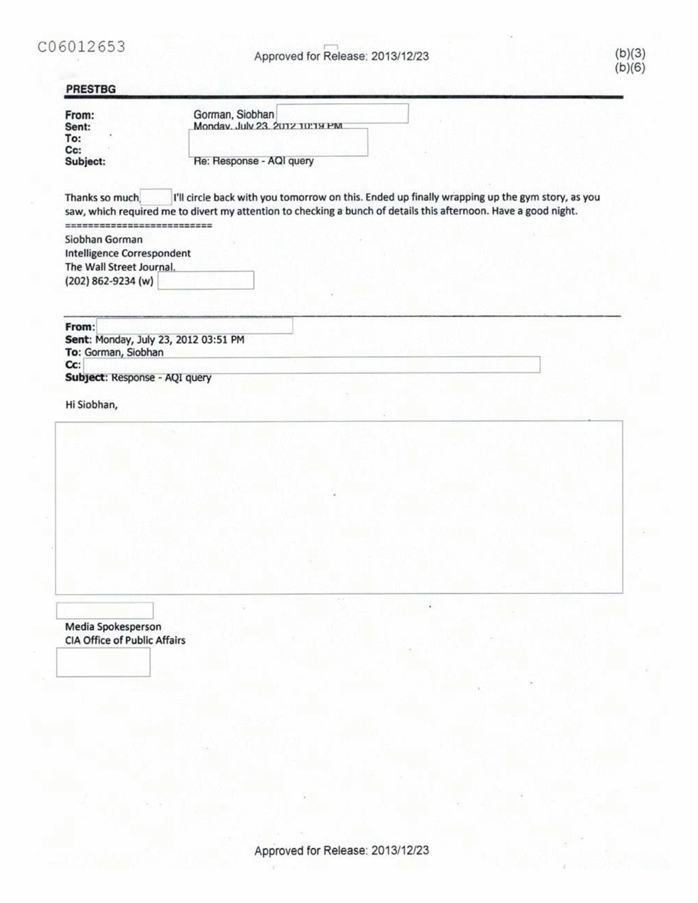 Page 229 from Email Correspondence Between Reporters and CIA Flacks