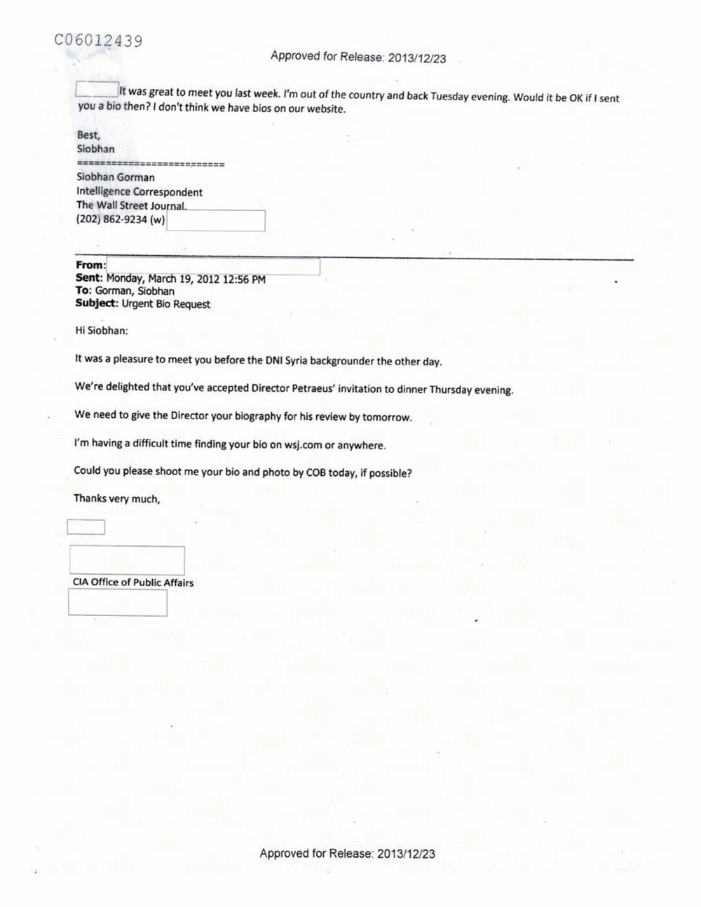 Page 23 from Email Correspondence Between Reporters and CIA Flacks