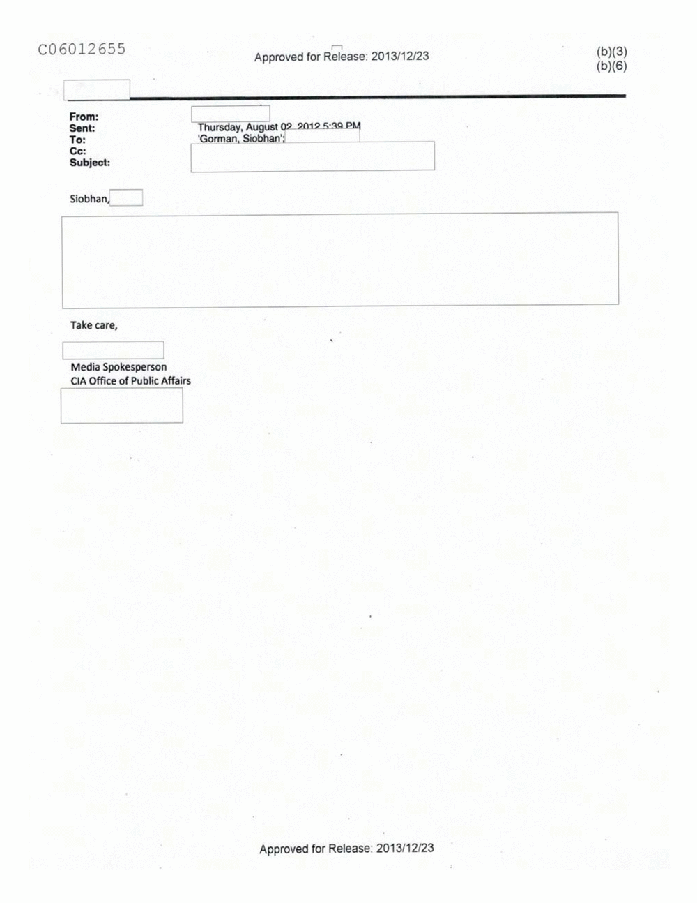 Page 232 from Email Correspondence Between Reporters and CIA Flacks