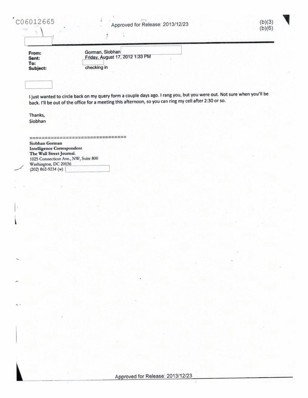 Page 246 from Email Correspondence Between Reporters and CIA Flacks