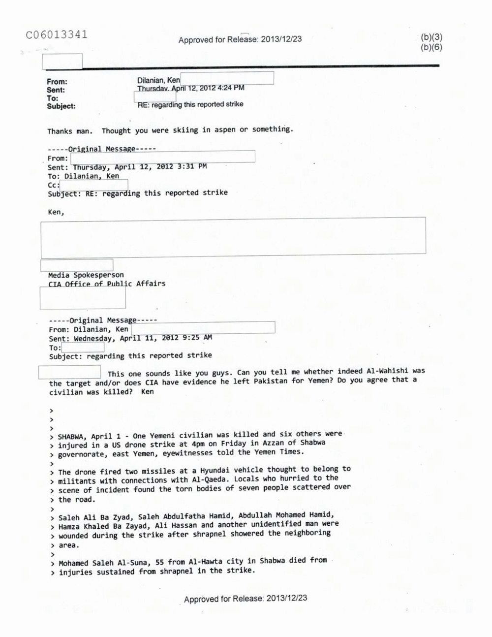 Page 248 from Email Correspondence Between Reporters and CIA Flacks