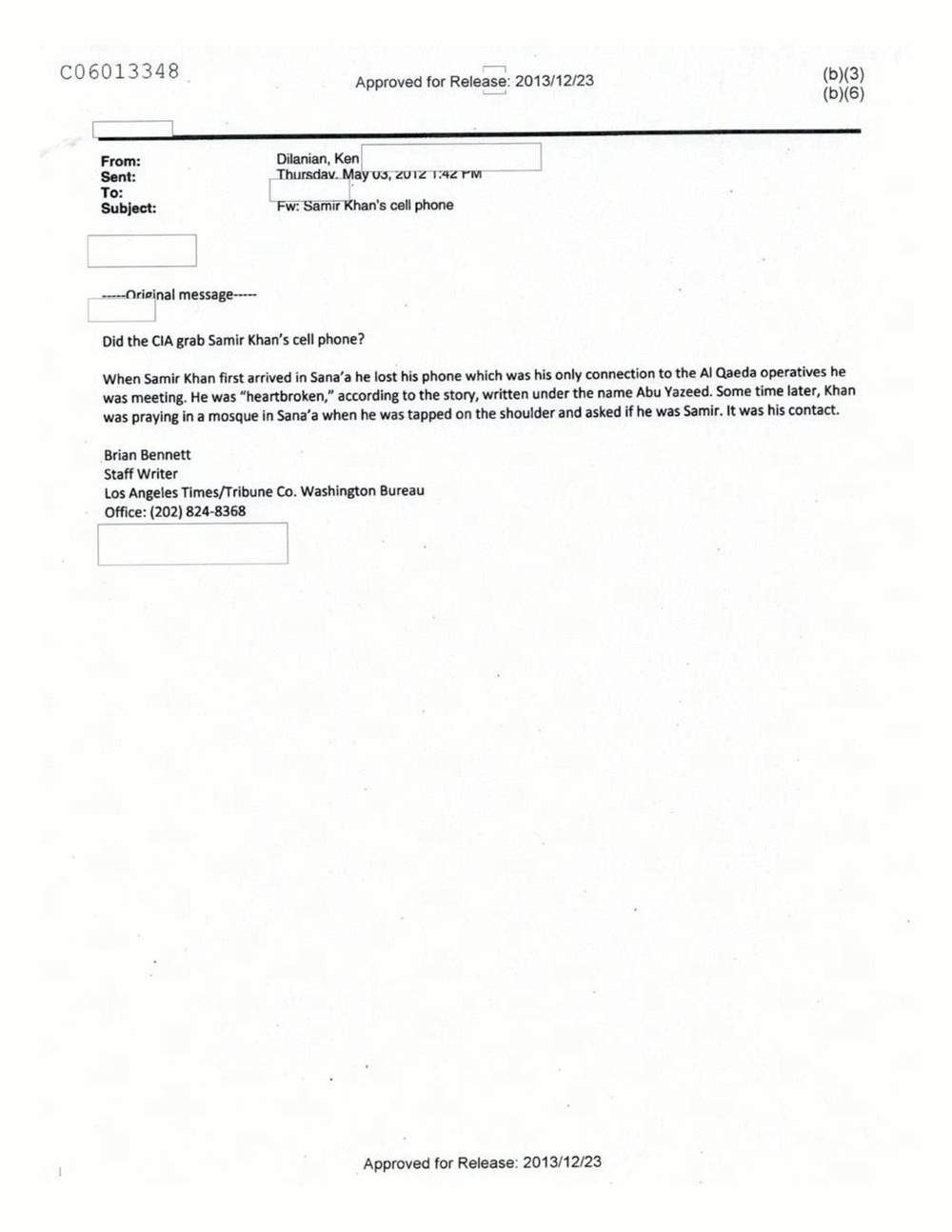 Page 258 from Email Correspondence Between Reporters and CIA Flacks