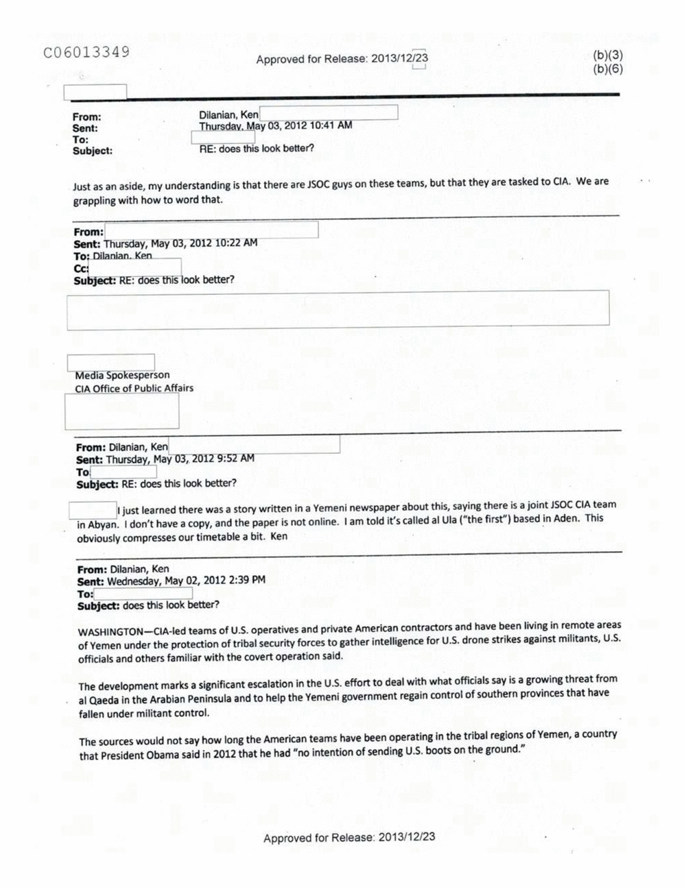 Page 259 from Email Correspondence Between Reporters and CIA Flacks