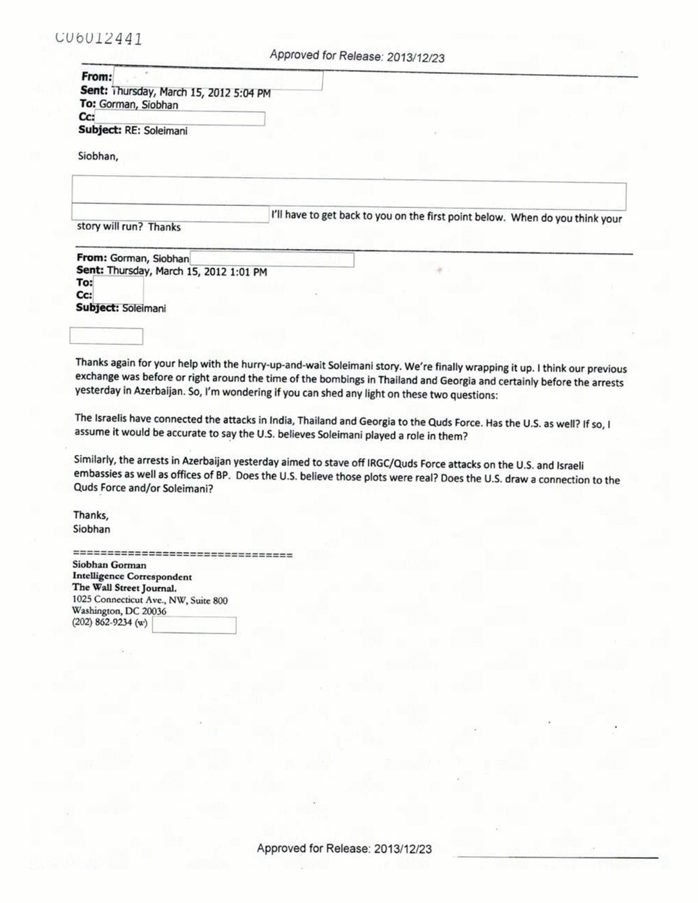 Page 26 from Email Correspondence Between Reporters and CIA Flacks