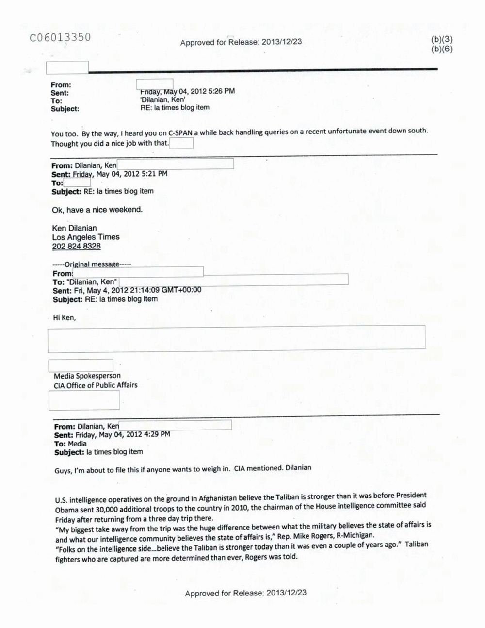 Page 263 from Email Correspondence Between Reporters and CIA Flacks