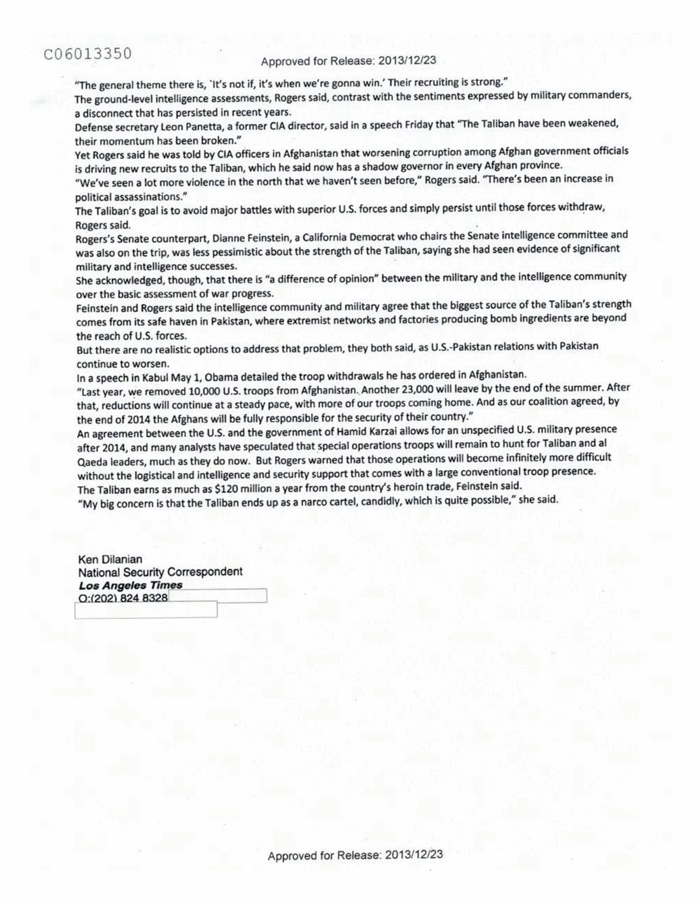 Page 264 from Email Correspondence Between Reporters and CIA Flacks