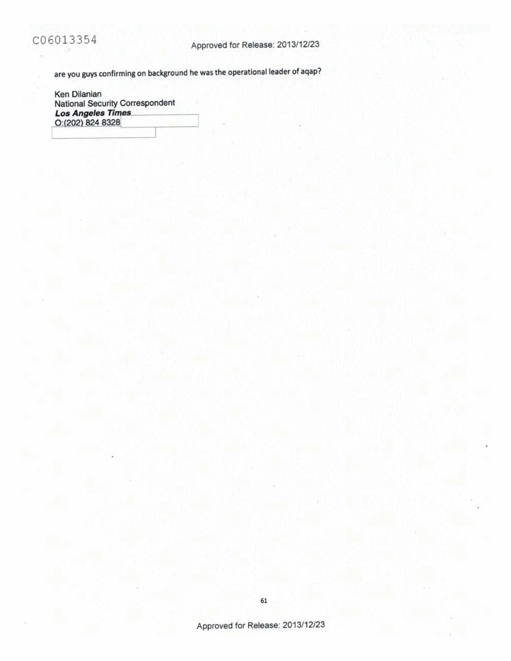 Page 269 from Email Correspondence Between Reporters and CIA Flacks