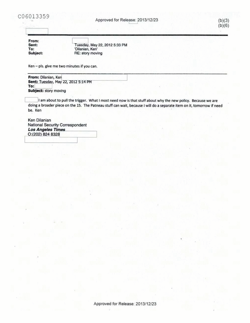 Page 282 from Email Correspondence Between Reporters and CIA Flacks