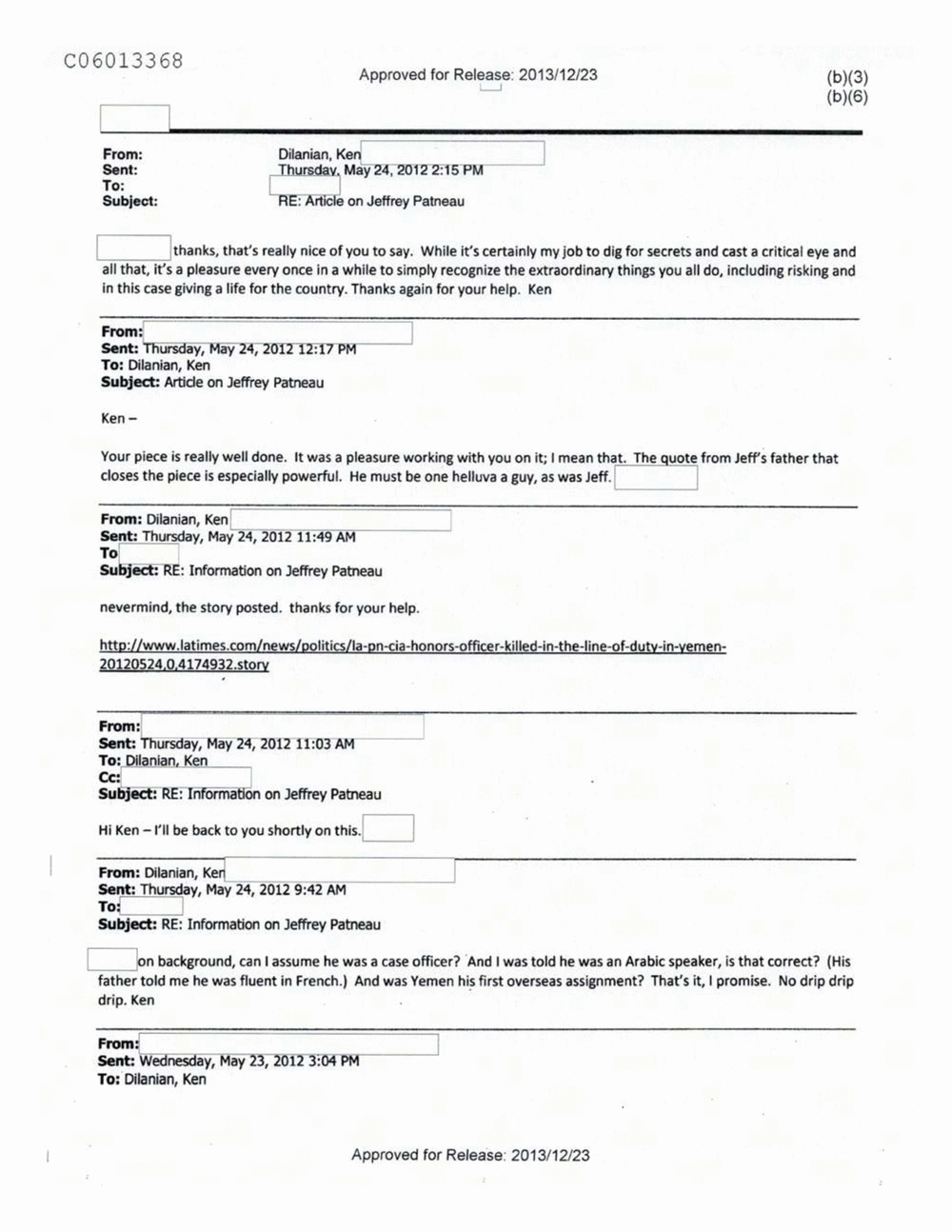 Page 292 from Email Correspondence Between Reporters and CIA Flacks
