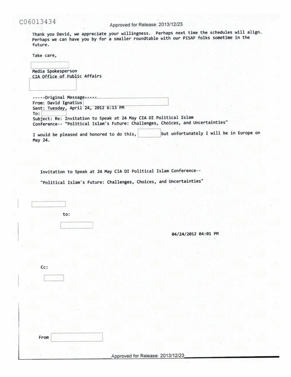 Page 295 from Email Correspondence Between Reporters and CIA Flacks