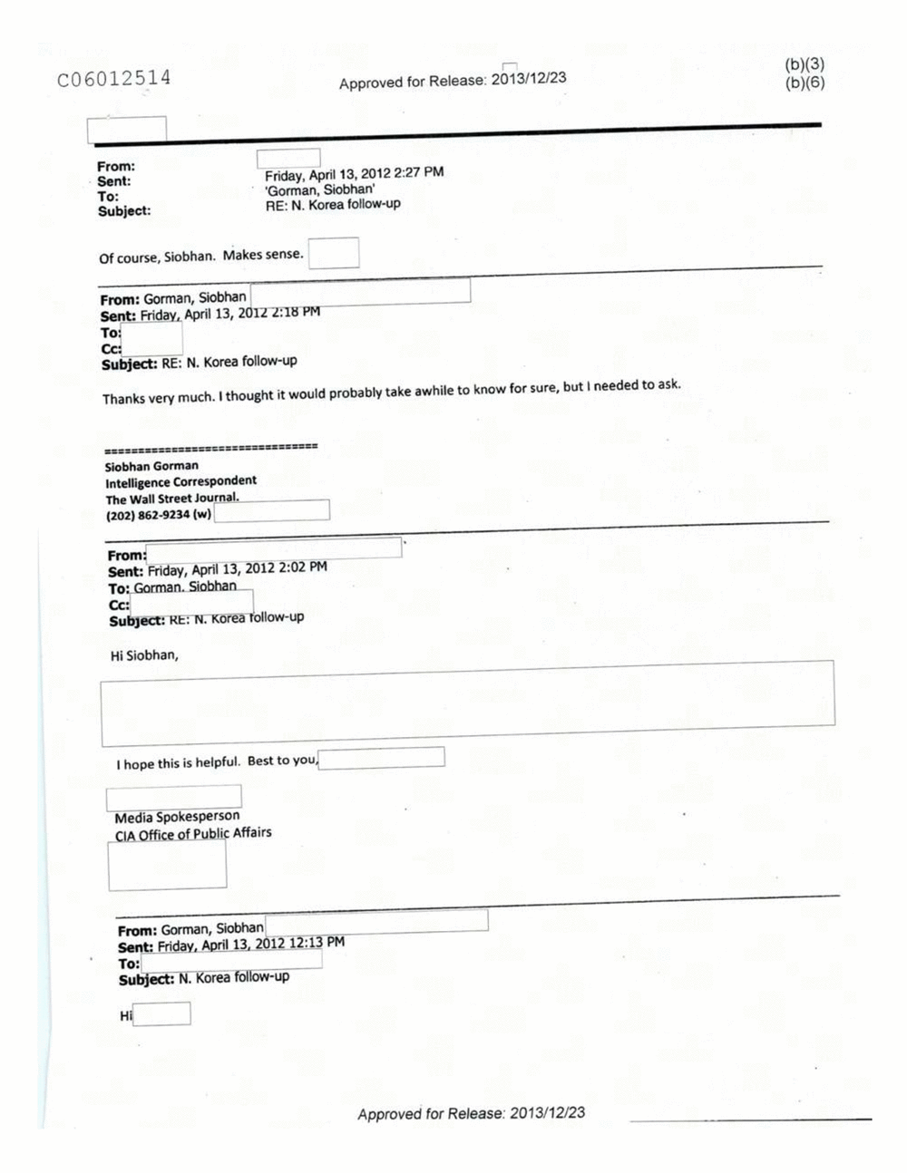 Page 30 from Email Correspondence Between Reporters and CIA Flacks